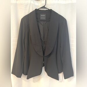 BloomChic Plain Lapel Collar Asymmetrical Hem Blazer